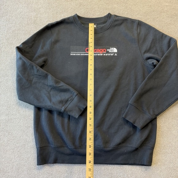 The North Face Men's Black Chicago Sweatshirt Crew Neck Retro Size L - Picture 3 of 9